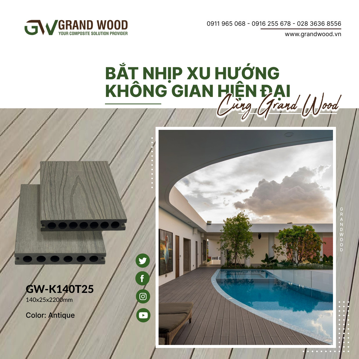 BẮT NHỊP XU HƯỚNG KHÔNG GIAN HIỆN ĐẠI CÙNG GRAND WOOD