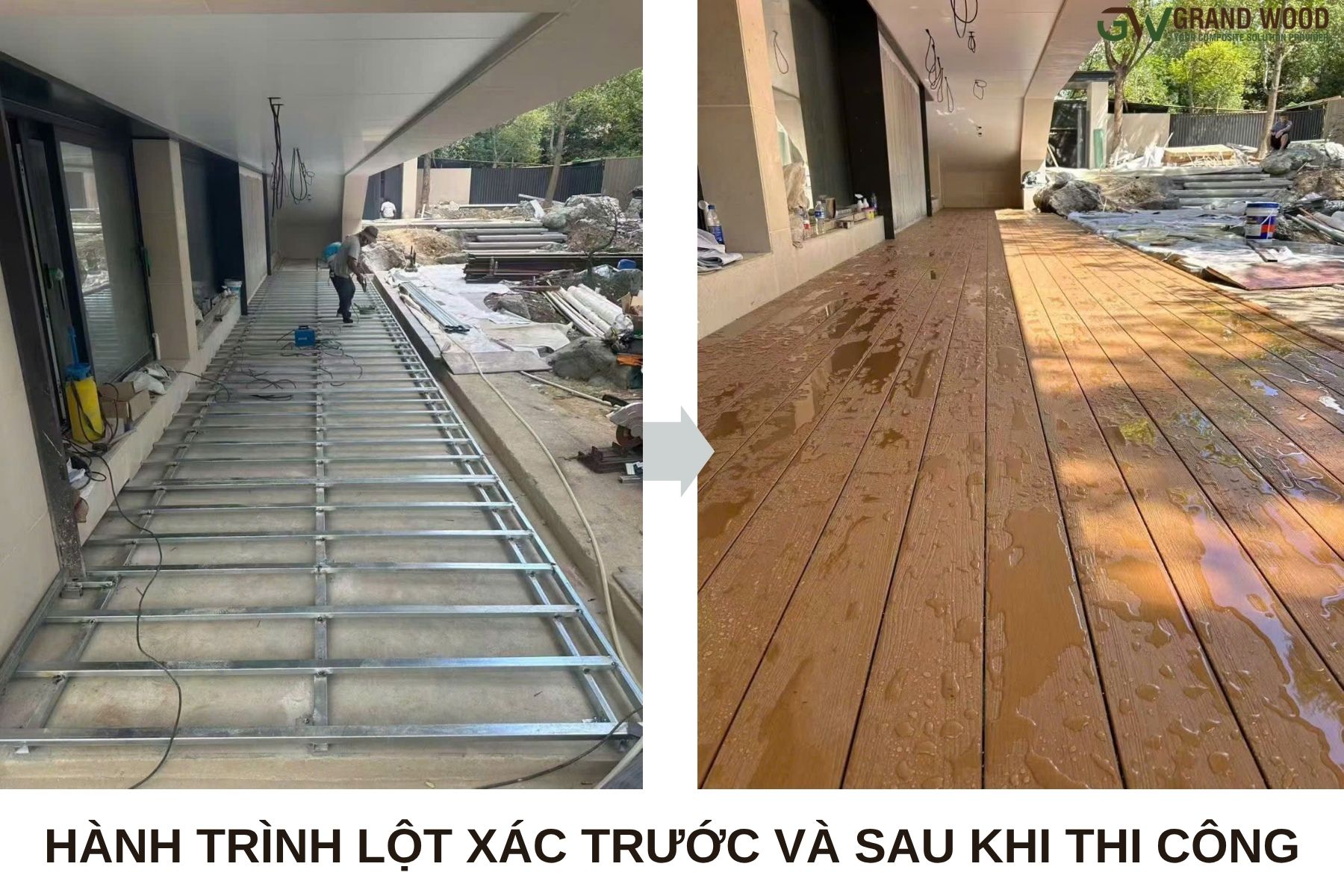 Hành Trình “Lột Xác” Ngoạn Mục Của Không Gian – Từ Nền Trống Đến Sàn Gỗ Ngoài Trời Đẳng Cấp
